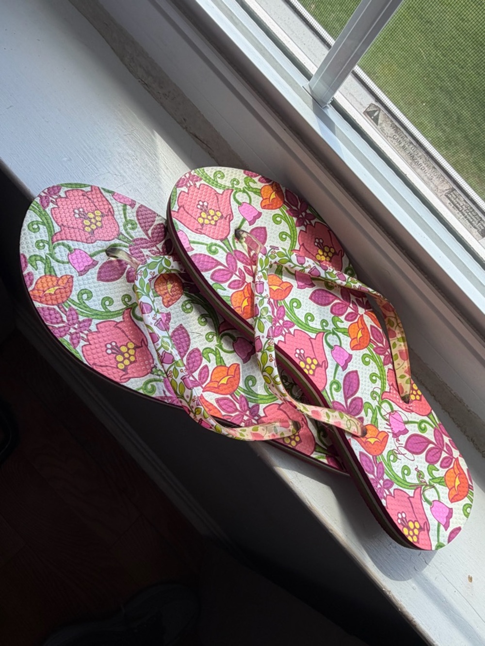 Vera Bradley Pink Floral Flip Flop Sandals
